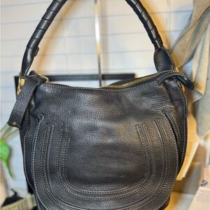 ✨ Chloé Marcie Leather Shoulder Bag – Black | AUTHENTIC ✨ no strap